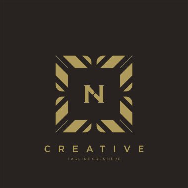 İlk harf lüks süsleme logo şablonu vektör sanatı