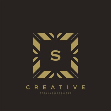 İlk harf lüks süsleme logo şablonu vektör sanatı