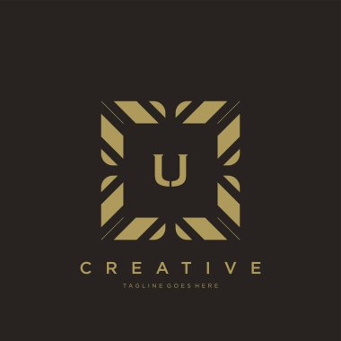 İlk harf lüks süsleme logo şablonu vektör sanatı