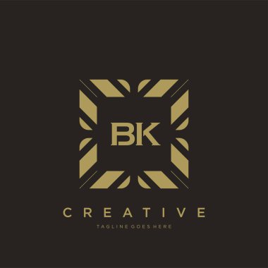 BK ilk harf lüks süsleme logo şablon vektör sanatı