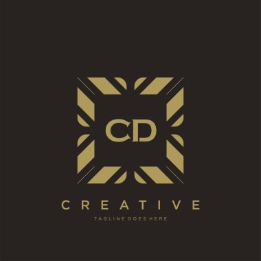 CD ilk harf lüks süsleme logo şablon vektör sanatı