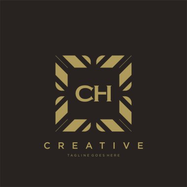 CH ilk harf lüks süsleme logo şablon vektör sanatı