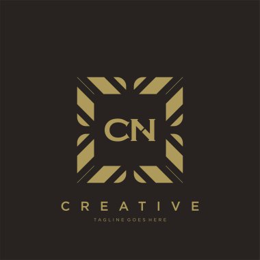 CN ilk harf lüks süsleme logo şablon vektör sanatı
