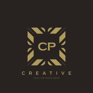 CP ilk harf lüks süsleme logo şablon vektör sanatı