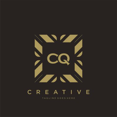 CQ ilk harf lüks süsleme logo şablon vektör sanatı
