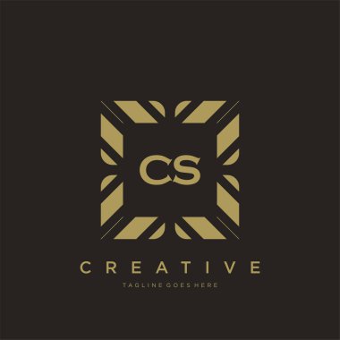 CS ilk harf lüks süsleme logo şablon vektör sanatı