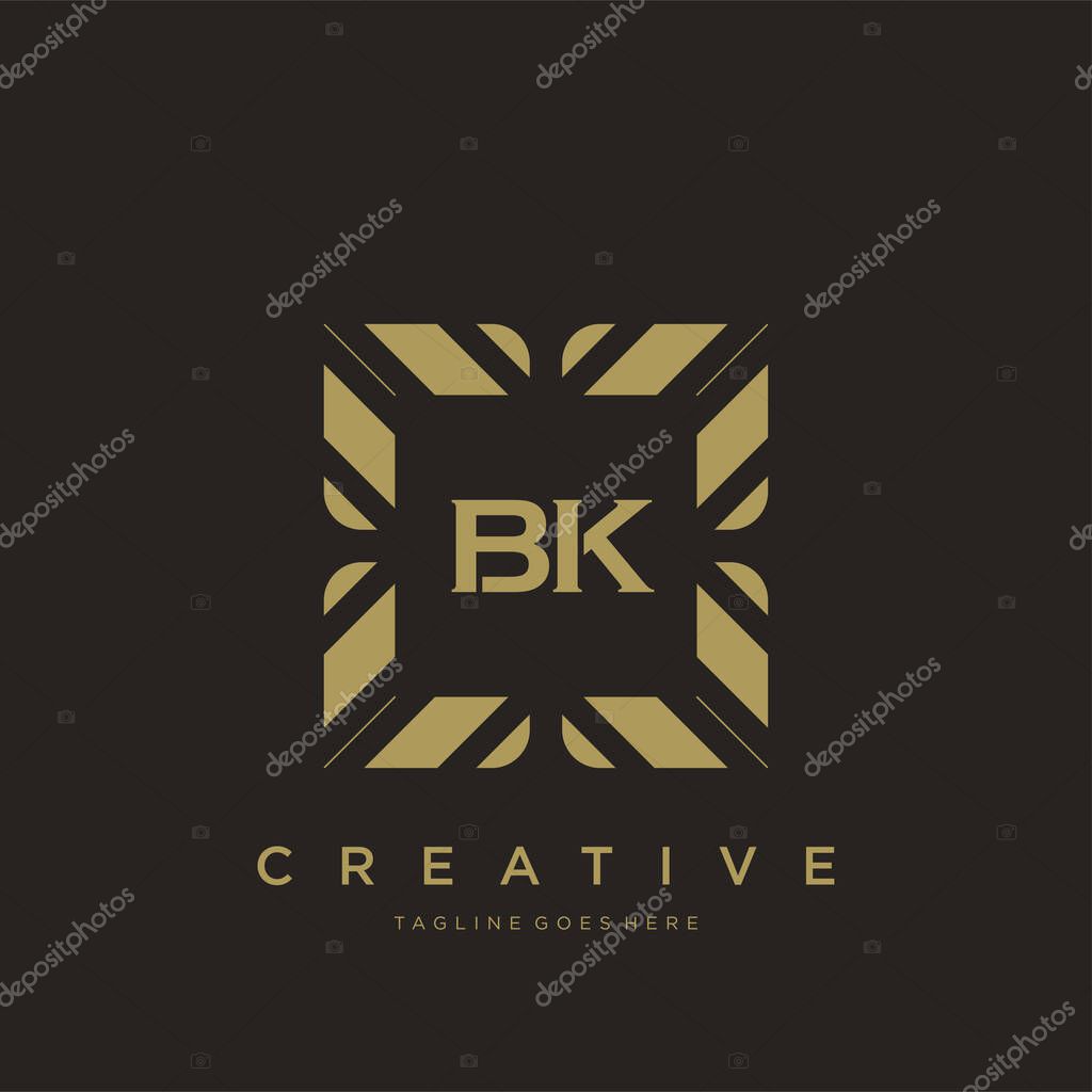 BK initial letter luxury ornament monogram logo template vector art