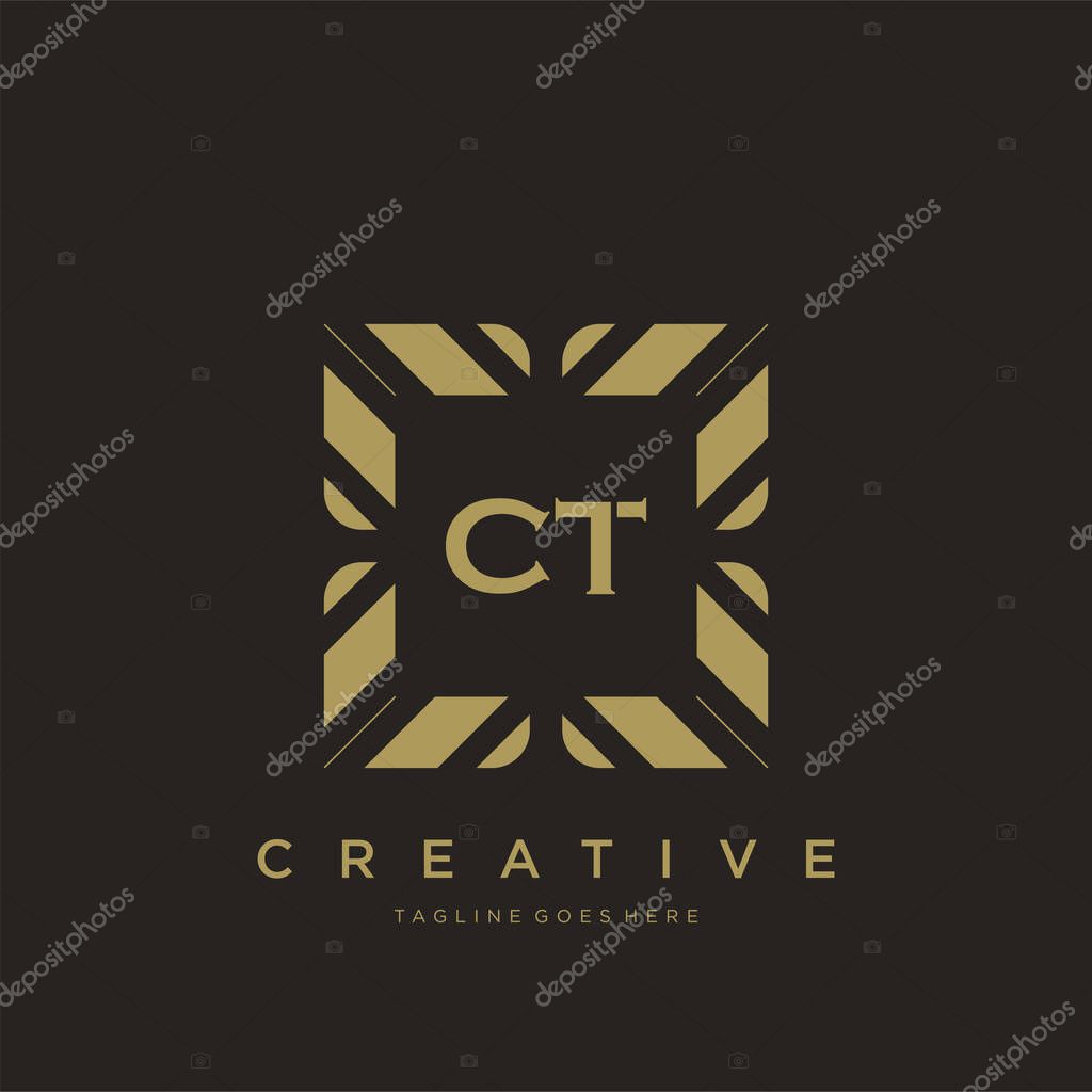 CT initial letter luxury ornament monogram logo template vector art