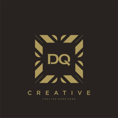DQ ilk harf lüks süsleme logo şablon vektör sanatı