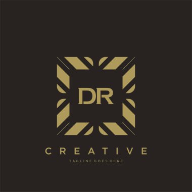 DR ilk harf lüks süsleme logo şablon vektör sanatı