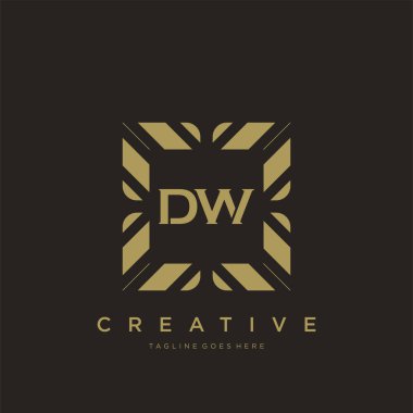 DW ilk harf lüks süsleme logo şablon vektör sanatı
