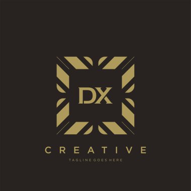 DX ilk harf lüks süsleme logo şablon vektör sanatı