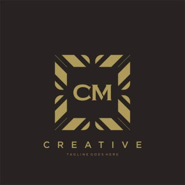 CM ilk harf lüks süsleme logo şablon vektör sanatı
