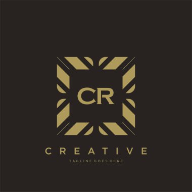 CR ilk harf lüks süsleme logo şablon vektör sanatı