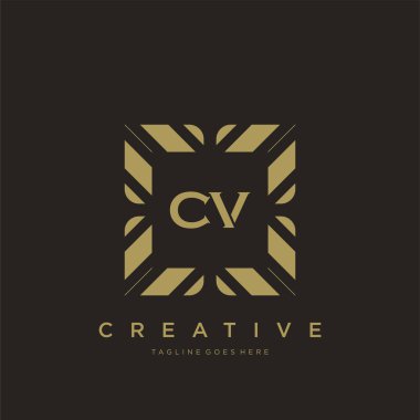CV ilk harf lüks süsleme logo şablon vektör sanatı