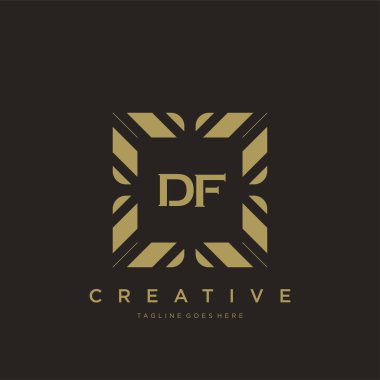DF ilk harf lüks süsleme logo şablon vektör sanatı