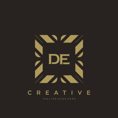 DE ilk harf lüks süsleme logo şablon vektör sanatı