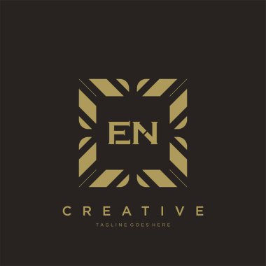 EN ilk harf lüks süsleme logo şablon vektör sanatı
