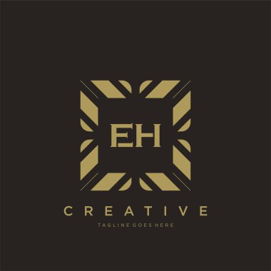 EH ilk harf lüks süs logosu şablon vektör sanatı