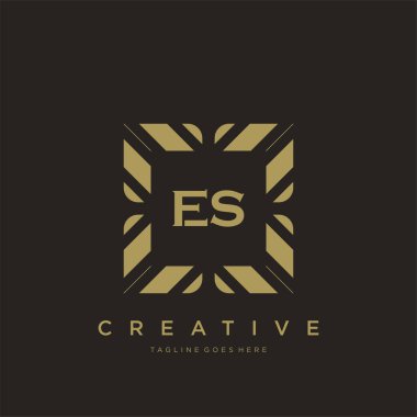 ES ilk harf lüks süsleme logo şablon vektör sanatı