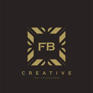 FB ilk harf lüks süsleme logo şablon vektör sanatı
