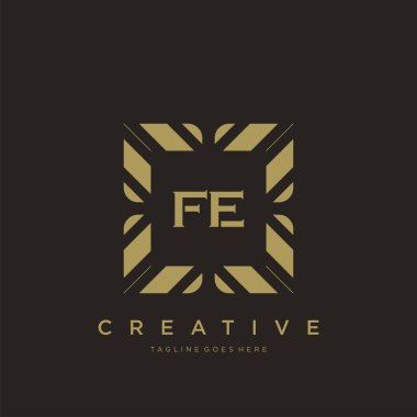 FE ilk harf lüks süsleme logo şablon vektör sanatı