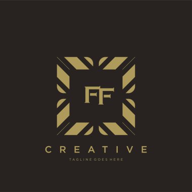FF ilk harf lüks süsleme logo şablon vektör sanatı