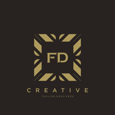 FD ilk harf lüks süsleme logo şablon vektör sanatı