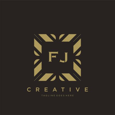 FJ ilk harf lüks süsleme logo şablon vektör sanatı