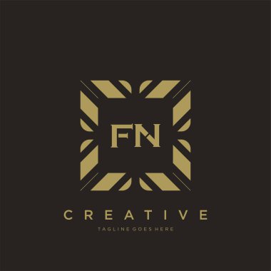 FN ilk harf lüks süsleme logo şablon vektör sanatı