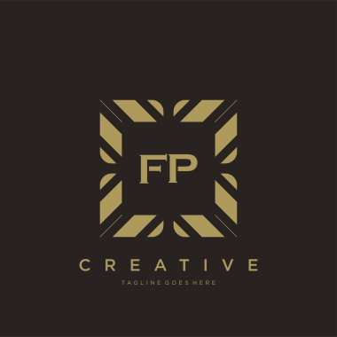 FP ilk harf lüks süsleme logo şablon vektör sanatı