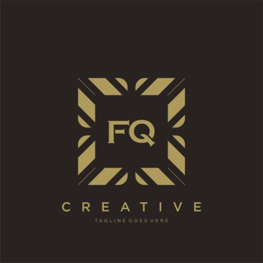 FQ ilk harf lüks süsleme logo şablon vektör sanatı