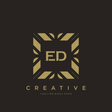 ED ilk harf lüks süsleme logo şablon vektör sanatı