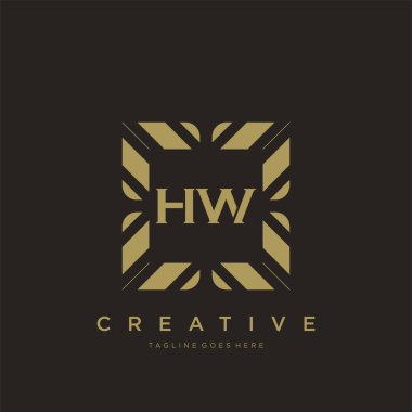 HW ilk harf lüks süsleme logo şablon vektör sanatı