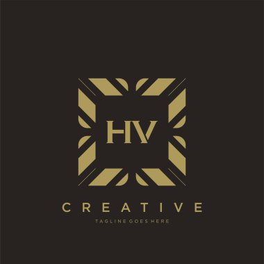 HV ilk harf lüks süsleme logo şablon vektör sanatı