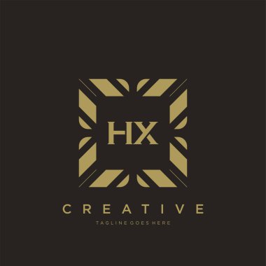HX ilk harf lüks süsleme logo şablon vektör sanatı