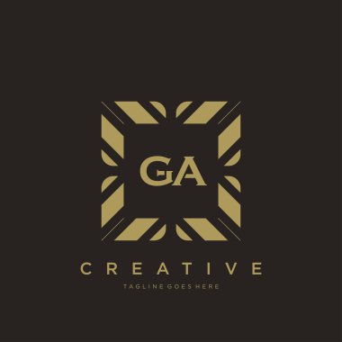 GA ilk harf lüks süsleme logo şablon vektör sanatı