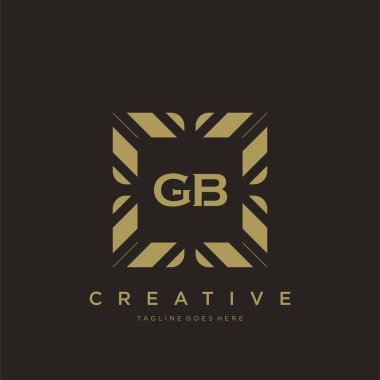 GB ilk harf lüks süsleme logo şablon vektör sanatı