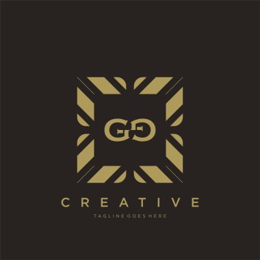 GG ilk harf lüks süsleme logo şablon vektör sanatı