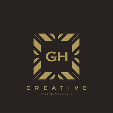 GH ilk harf lüks süsleme logo şablon vektör sanatı