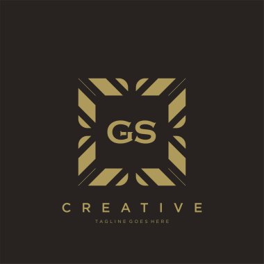 GS ilk harf lüks süsleme logo şablon vektör sanatı