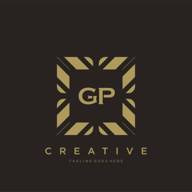 GP ilk harf lüks süsleme logo şablon vektör sanatı
