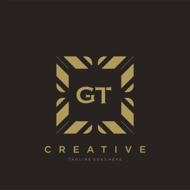GT ilk harf lüks süsleme logo şablon vektör sanatı