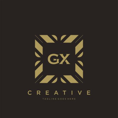 GX ilk harf lüks süsleme logo şablon vektör sanatı