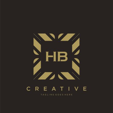 HB ilk harf lüks süsleme logo şablon vektör sanatı