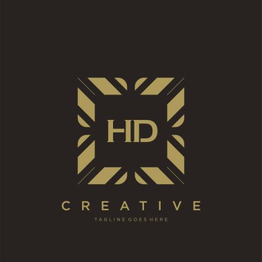 HD ilk harf lüks süsleme logo şablon vektör sanatı