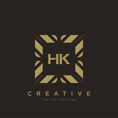 HK ilk harf lüks süsleme logo şablon vektör sanatı