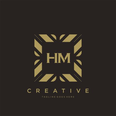 HM ilk harf lüks süsleme logo şablon vektör sanatı