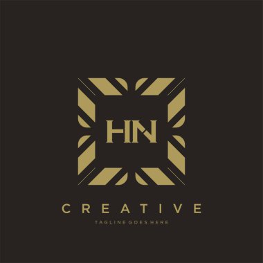 HN ilk harf lüks süsleme logo şablon vektör sanatı
