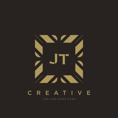 JT ilk harf lüks süsleme logo şablon vektör sanatı